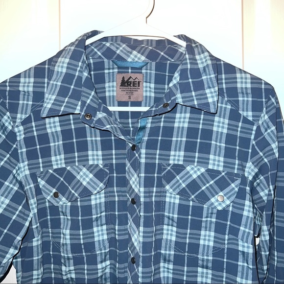 REI Co-op Northway Blue Plaid Shirt Women's Size Small - Picture 2 of 8